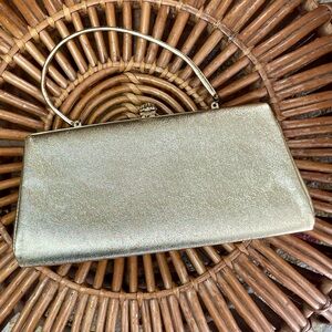 Vintage Gold Foil Metallic Snap Lock Mini Bag Purse